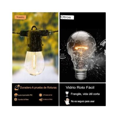 Guirnalda Luces Led Vintage de 10 metros y 10 ampolletas