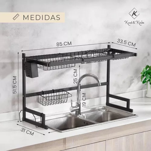 Escurridor de Platos Premium Sobre Lavaplatos 85 cm